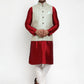 Jompers Men's Solid Dupion Kurta Pajama with Embroidered Nehru Jacket ( JOKPWC M-D 4016Sky )