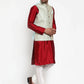 Jompers Men's Solid Dupion Kurta Pajama with Embroidered Nehru Jacket ( JOKPWC M-D 4016Sky )