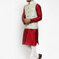 Jompers Men's Solid Dupion Kurta Pajama with Embroidered Nehru Jacket ( JOKPWC M-D 4016Sky )