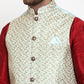 Jompers Men's Solid Dupion Kurta Pajama with Embroidered Nehru Jacket ( JOKPWC M-D 4016Sky )