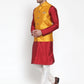 Jompers Men's Solid Dupion Kurta Pajama with Woven Nehru Jacket ( JOKPWC M-D 4017Yellow )