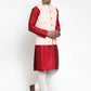 Jompers Men's Solid Dupion Kurta Pajama with Embroiderd Nehru Jacket ( JOKPWC M-D 4018Pink )