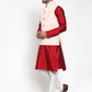 Jompers Men's Solid Dupion Kurta Pajama with Embroiderd Nehru Jacket ( JOKPWC M-D 4018Pink )