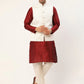 Men's Solid Kurta Pyjama With White Embroidered Nehru Jacket( JOKPWC M-D 4036White )