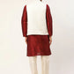 Men's Solid Kurta Pyjama With White Embroidered Nehru Jacket( JOKPWC M-D 4036White )