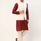 Men's Solid Kurta Pyjama With White Embroidered Nehru Jacket( JOKPWC M-D 4036White )