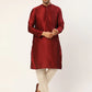 Men's Solid Kurta Pyjama With White Embroidered Nehru Jacket( JOKPWC M-D 4036White )