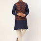 Men's Solid Kurta Pyjama With Bronze Woven Design Nehru Jacket( JOKPWC N-D 4037Bronze )