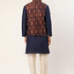 Men's Solid Kurta Pyjama With Bronze Woven Design Nehru Jacket( JOKPWC N-D 4037Bronze )
