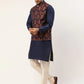 Men's Solid Kurta Pyjama With Bronze Woven Design Nehru Jacket( JOKPWC N-D 4037Bronze )