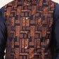 Men's Solid Kurta Pyjama With Bronze Woven Design Nehru Jacket( JOKPWC N-D 4037Bronze )