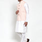 Jompers Men's Solid Dupion Kurta Pajama with Embroiderd Nehru Jacket ( JOKPWC OW-D 4018Pink )