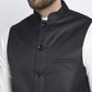 Jompers Men's Solid White Cotton Kurta Payjama with Solid Black Waistcoat ( JOKPWC OW-F 4021 Black )