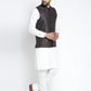 Jompers Men's Solid White Cotton Kurta Payjama with Solid Coffee Waistcoat ( JOKPWC OW-F 4021 Coffee )