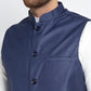 Jompers Men's Solid White Cotton Kurta Payjama with Solid Navy Waistcoat ( JOKPWC OW-F 4021 Navy )