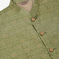 Men's Woven Design Nehru Jacket and Kurta Pyjama Set ( JOKPWC P-D 4045Pista )