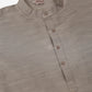 Men's Woven Design Nehru Jacket and Kurta Pyjama Set ( JOKPWC S-D 4045Beige )