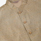 Men's Woven Design Nehru Jacket and Kurta Pyjama Set ( JOKPWC S-D 4045Beige )