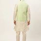 Jompers Men's Embroidered Nehru Jacket & Kurta Pyjama ( JOKPWC W-D 4029Green )