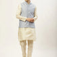 Jompers Men's Embroidered Nehru Jacket & Kurta Pyjama ( JOKPWC W-D 4029Grey )