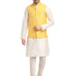 Jompers Men's Embroidered Nehru Jacket & Kurta Pyjama ( JOKPWC W-D 4029Mustard )