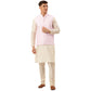 Men's Woven Design Nehru Jacket and Kurta Pyjama Set ( JOKPWC W-D 4029Pink )