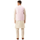 Men's Woven Design Nehru Jacket and Kurta Pyjama Set ( JOKPWC W-D 4029Pink )