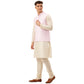 Men's Woven Design Nehru Jacket and Kurta Pyjama Set ( JOKPWC W-D 4029Pink )