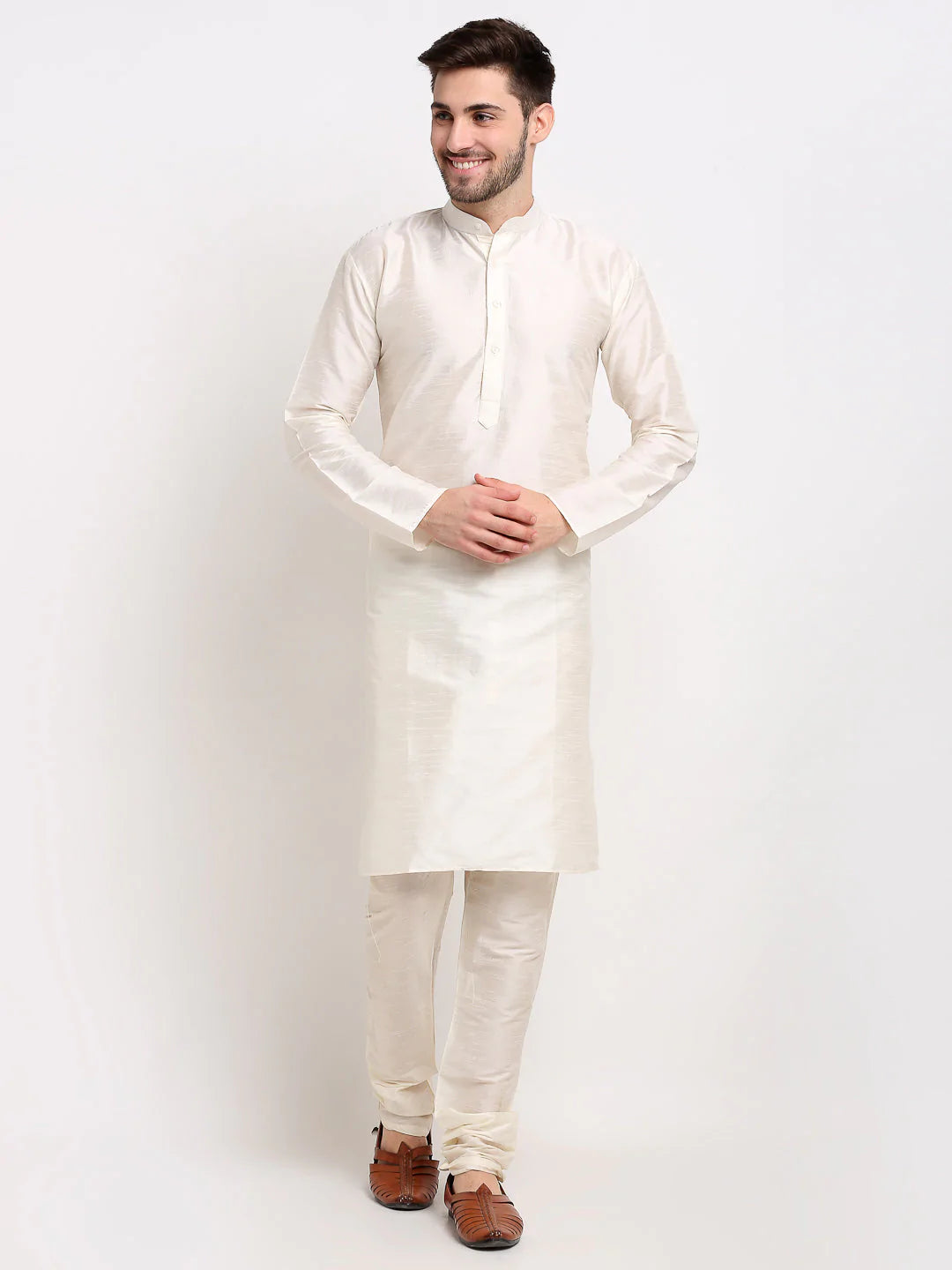 Jompers Men's Ikat Print Nehru Jacket & Kurta Pyjama ( JOKPWC W-D 4030Grey )