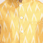 Jompers Men's Mustard Ikat Printed Nehru Jacket ( JOWC 4030Mustard )