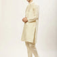 Jompers Men's Ikat Print Nehru Jacket & Kurta Pyjama ( JOKPWC W-D 4030Mustard )