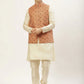 Men's Printed Nehru Jacket and Kurta Pyjama Set( JOKPWC W-D 4031Orange )
