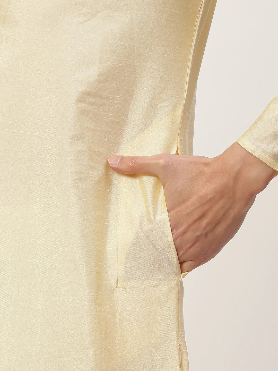 Men's Solid Kurta Pyjama With Floral Mustard Printed Nehru Jacket( JOKPWC G-D 4032Mustard )
