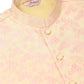 Men's Solid Kurta Pyjama With Pink Floral Embroidered Nehru Jacket( JOKPWC W-D 4042Pink )