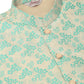 Men's Solid Kurta Pyjama With Sky Blue Floral Embroidered Nehru Jacket( JOKPWC W-D 4042Sky )