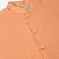 Men's Solid Kurta Pyjama With Striped Embroidered Nehru Jacket ( JOKPWC W-D 4043Peach )