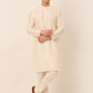 Men's Solid Dupion Silk Kurta Pyjama With Embroidered Nehru Jacket ( JOKPWC W-D 4044Golden )