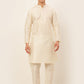 Men's Solid Kurta Pyjama With Nehru Jacket ( JOKPWC W-D 4047Green )