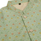 Men's Solid Kurta Pyjama With Nehru Jacket ( JOKPWC W-D 4047Green )