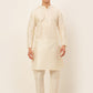 Men's Solid Kurta Pyjama With Nehru Jacket ( JOKPWC W-D 4047Pink )