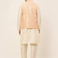 Men's Solid Kurta Pyjama With Nehru Jacket ( JOKPWC W-D 4047Pink )