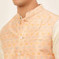 Men's Solid Kurta Pyjama With Nehru Jacket ( JOKPWC W-D 4047Pink )