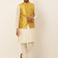 Men's Solid Kurta Pyjama With Nehru Jacket ( JOKPWC W-D 4048Mustard )