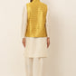 Men's Solid Kurta Pyjama With Nehru Jacket ( JOKPWC W-D 4048Mustard )