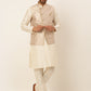 Men's Solid Kurta Pyjama With Nehru Jacket ( JOKPWC W-D 4048Silver )