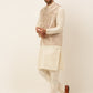 Men's Solid Kurta Pyjama With Nehru Jacket ( JOKPWC W-D 4048Silver )
