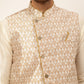 Men's Solid Kurta Pyjama With Nehru Jacket ( JOKPWC W-D 4048Silver )