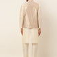 Men's Solid Kurta Pyjama With Nehru Jacket ( JOKPWC W-D 4048Silver )