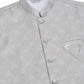 Men's Solid Kurta Pyjama With Woven Design Nehru Jacket ( JOKPWC W-D 4050Grey )
