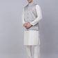 Men's Solid Kurta Pyjama With Woven Design Nehru Jacket ( JOKPWC W-D 4050Grey )